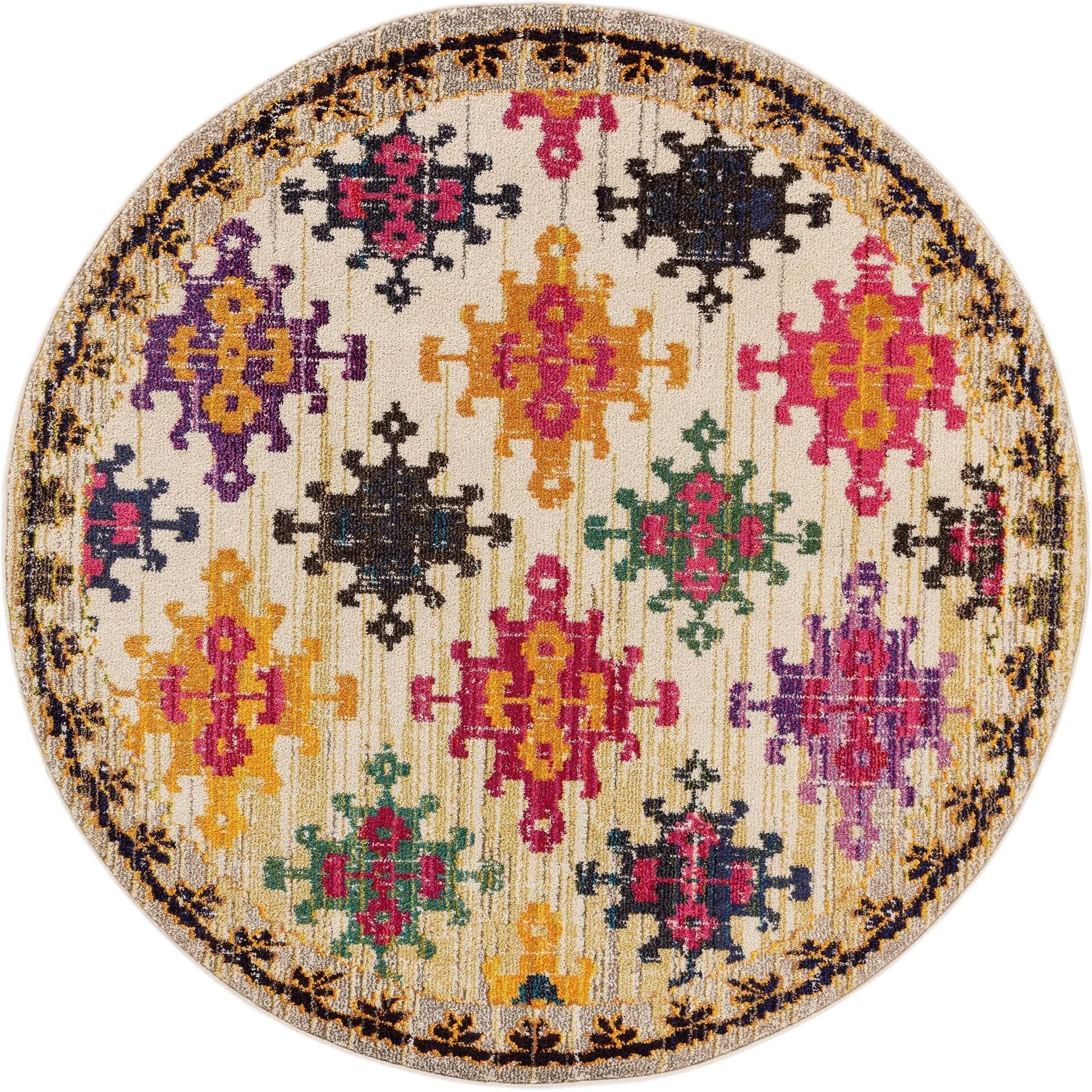 Benuta Tapis multicouleur/beige D 120 rond