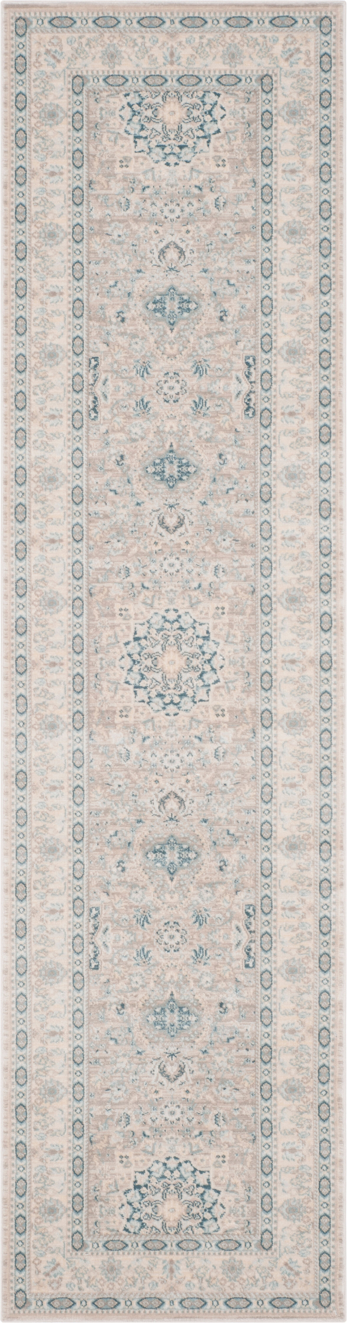 Safavieh Tapis de salon interieur en gris & bleu, 66 x 244 cm