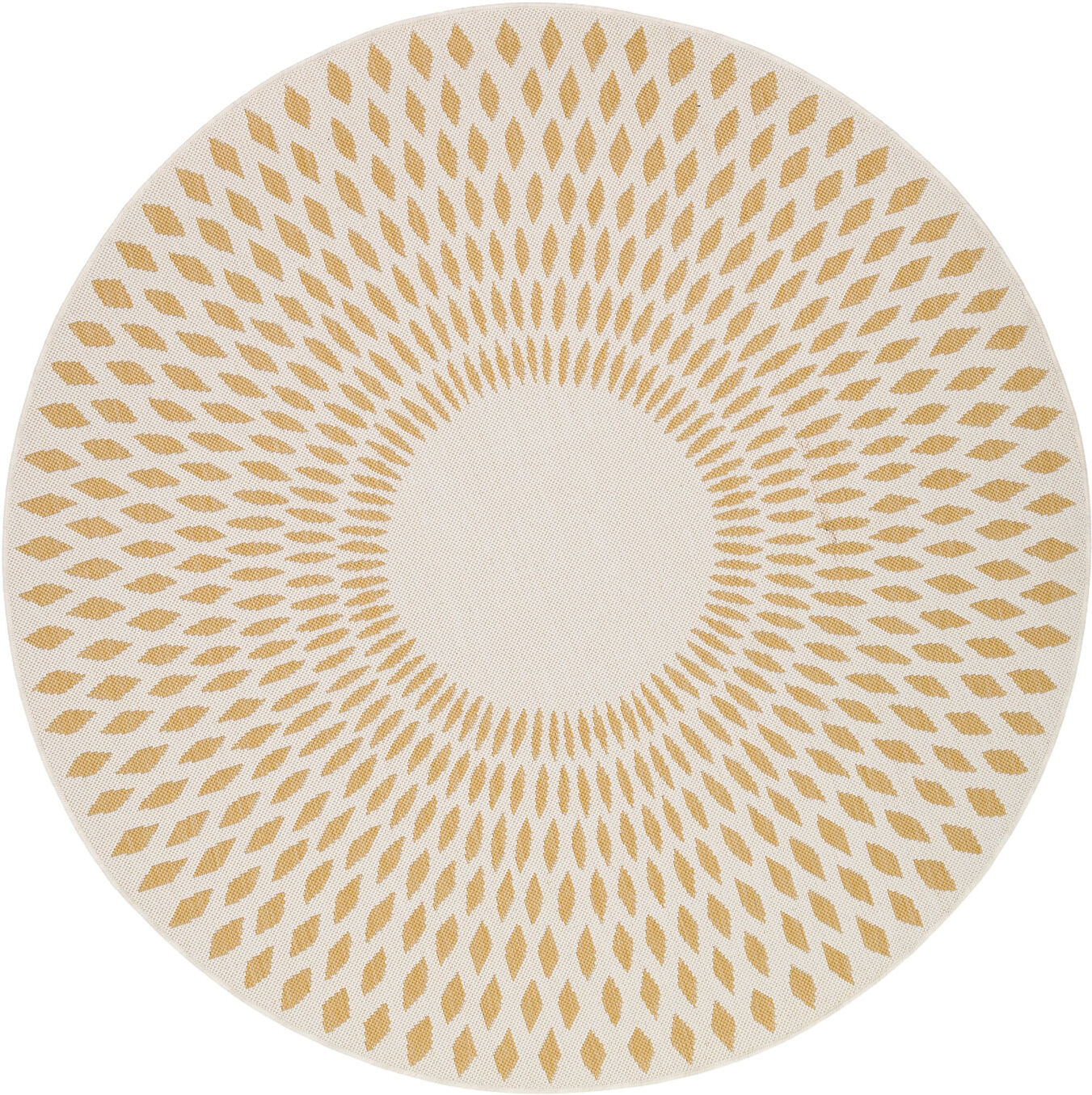 AFK Tapis rond deco scandinave jaune 135x135, OEKO-TEX®