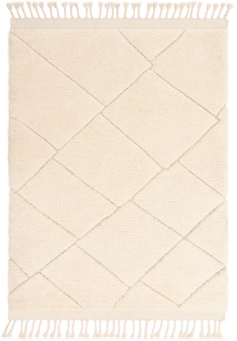 Novatrend Tapis de salon en microfibre blanc cassé 120x170 cm