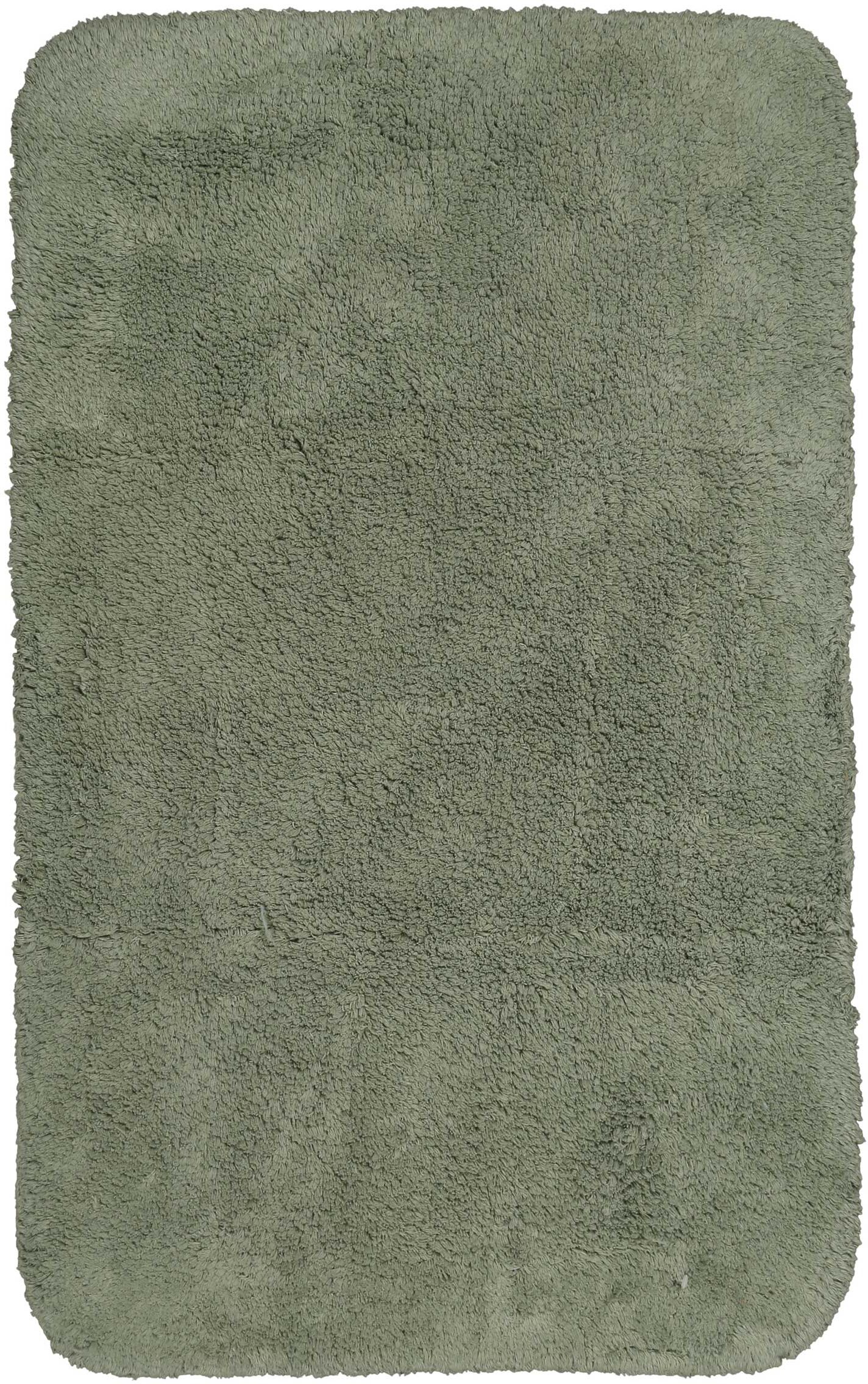 Wecon Home Basics Tapis de bain doux vert kaki coton 70x120