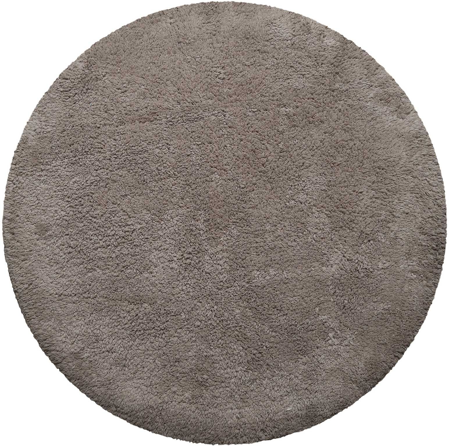 Wecon Home Basics Tapis de bain rond doux marron taupe coton 90 rd.