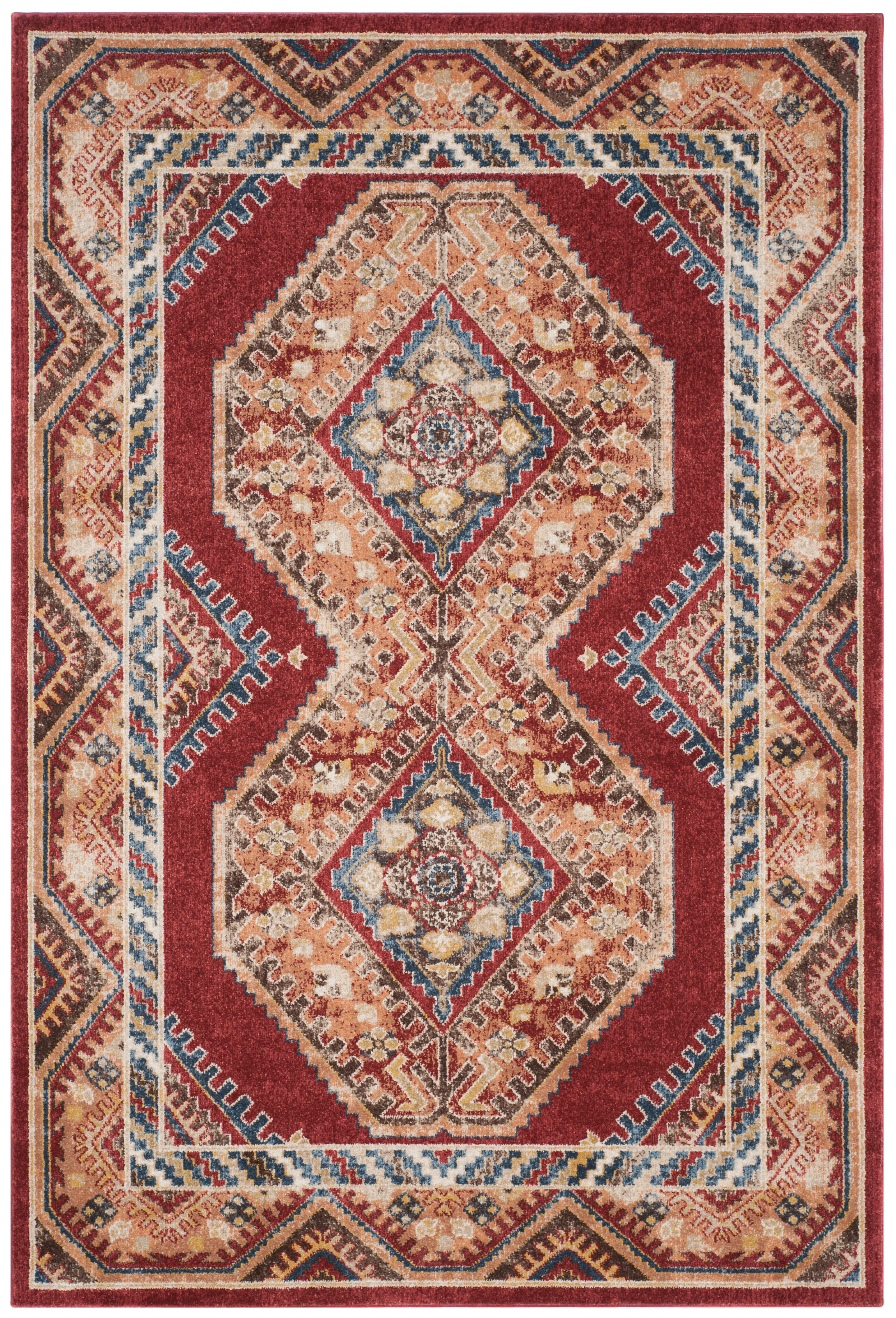 Safavieh Tapis de salon interieur en rouge & rouille, 160 x 229 cm