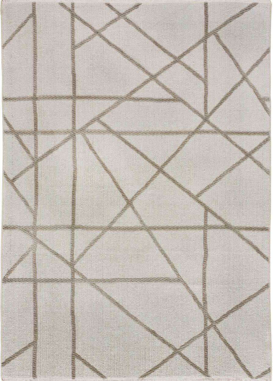 Atticgo Tapis à motifs géométriques en relief beige, 120170 cm