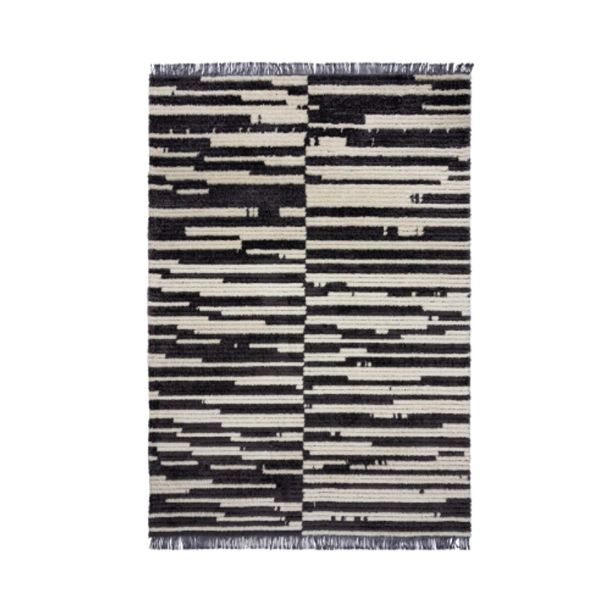 Novatrend Tapis de salon en polyester noir 120x170 cm