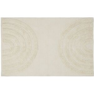 Maisons du Monde Tapis en coton bio tisse ecru motifs graphiques tuftes 140x200