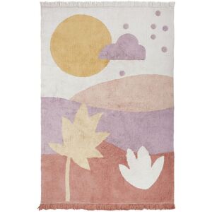 Maisons du Monde Tapis enfant en coton recycle tufte imprime paysage multicolore 120x180