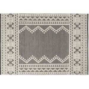 Maisons du Monde Tapis style berbere en laine et coton recycle tisses motifs noir charbon et ecrus 160x230