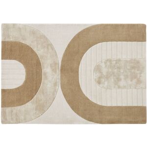 Maisons du Monde Tapis tufte a la main beige, blanc et marron motifs arches 160x230