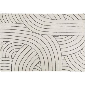 Maisons du Monde Tapis tufte en laine motif graphique blanc casse 160x230