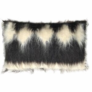 Malagoon Coussin rectangle losange en laine noir 40x70