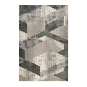 Esprit Tapis motif effet 3D relief tons de gris pour salon/ chambre 200x133