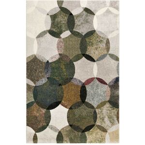 Esprit Tapis motif cercles vintage vert/gris pour salon, chambre 170x120