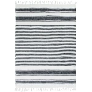 The Deco Factory Tapis 100% coton lignes noir-gris-blanc 160x230