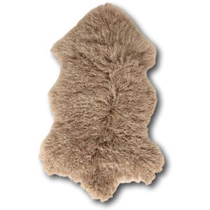 Esbeco Tapis en peau de mouton tibetain curl taupe 80x50