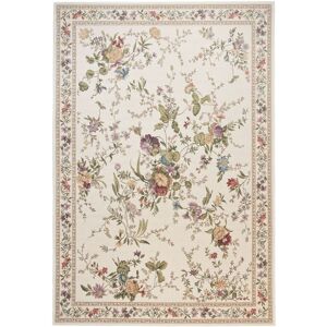 THEKO Tapis floral tisse plat - Creme 80x150 cm