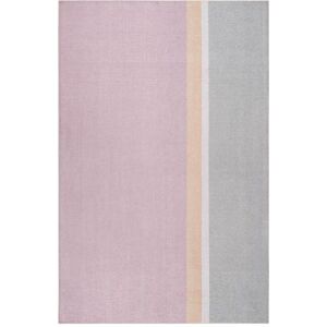 Esprit Tapis plat graphique rose et gris coton pour chambre, salon 130x190