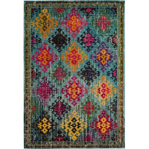 Safavieh Tapis de salon interieur en bleu & multicolore, 155 x 231 cm