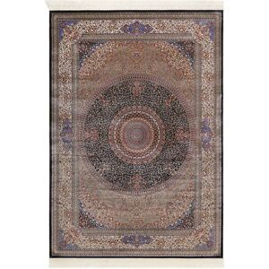 Wecon Home Tapis tisse fin soyeux vintage bleu de tres grande qualite 160x120