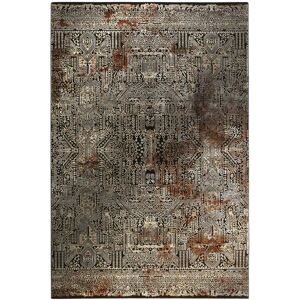 Wecon Home Tapis tisse baroque vintage avec relief marron beige 225x160