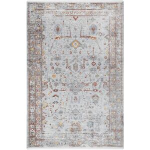 Wecon Home Tapis vintage boheme a poils ras et franges multicolore beige 230x160