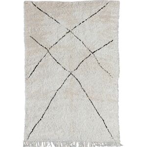 AFK Tapis berbere original marocain laine noir blanc Ouarzazate 160x230