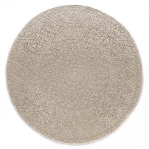 AFK Tapis rond scandinave crochet beige 192x192, OEKO-TEX®