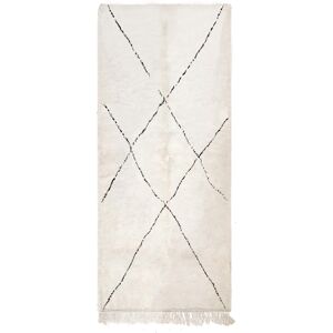 AFK Tapis berbere original marocain laine noir blanc Ouarzazate 80x240