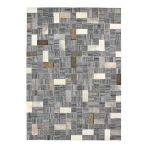 The Deco Factory Tapis en cuirs recycles motif mosaïque gris 120x170