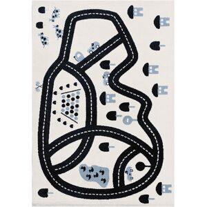 AFK Tapis enfant ludique circuit de voiture bleu 80x150, OEKO-TEX®