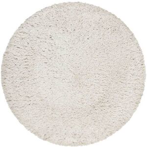 Esprit Tapis rond uni blanc beige 100% de matiere recyclee 200 rd.