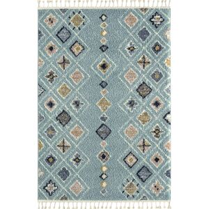 Nazar Tapis salon berbere turquoise 200x290 dessin ethnique