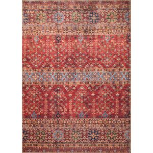 Nazar Tapis vintage lavable en machine rouge 200x290