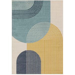 Novatrend Tapis moderne tisse plat bleu 120x170 cm