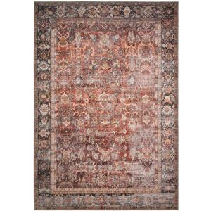 Nazar Tapis vintage motif fleuris rouge et bleu 120x170