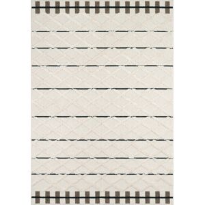 Nazar Tapis salon creme et marron motif en 3D - 120x170