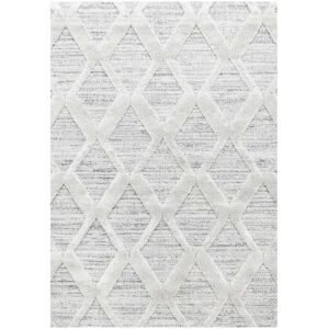 STUDIO DECO Tapis boheme a relief blanc ivoire 120x170cm