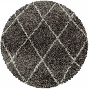 STUDIO DECO Tapis rond de style berbere taupe et ivoire 200 x 200 cm