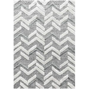 STUDIO DECO Tapis boheme a relief gris et blanc 160x230cm