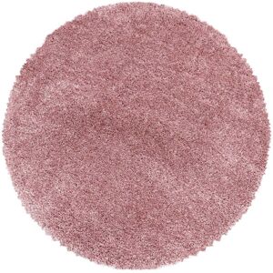 STUDIO DECO Tapis cosy rond a poils longs rose 160x160cm