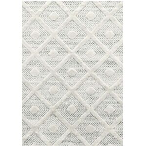 STUDIO DECO Tapis boheme a relief blanc ivoire 160x230cm