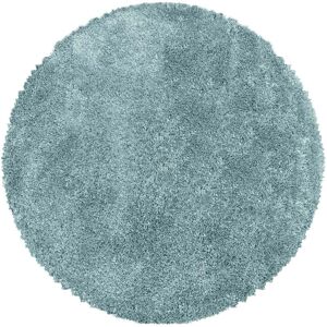 STUDIO DECO Tapis cosy rond a poils longs bleu turquoise 160x160cm