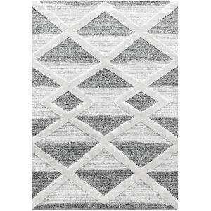 STUDIO DECO Tapis boheme a relief blanc et gris 120x170cm