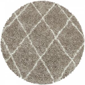 STUDIO DECO Tapis rond de style geometrique beige et blanc 160x160cm