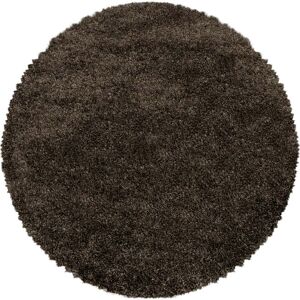 STUDIO DECO Tapis cosy rond a poils longs marron 200x200cm