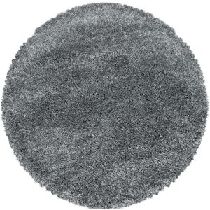 STUDIO DECO Tapis cosy rond a poils longs gris 200x200cm