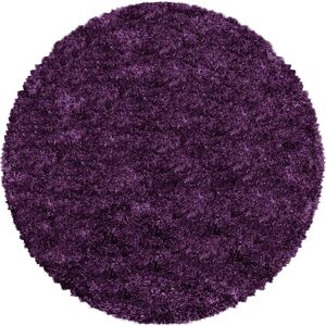 STUDIO DECO Tapis cosy rond a poils longs violet 160x160cm