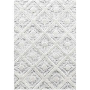 STUDIO DECO Tapis boheme a relief blanc ivoire 240x340cm