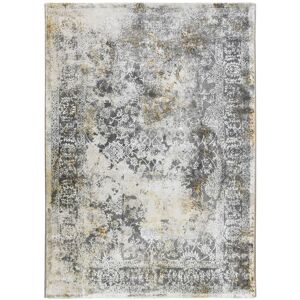 The Deco Factory Tapis graphique effet use gris or 120x170