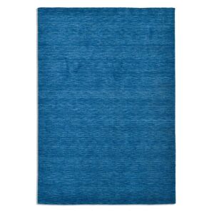 THEKO Tapis salon - tisse main - 100% laine naturelle - bleu 170x240 cm